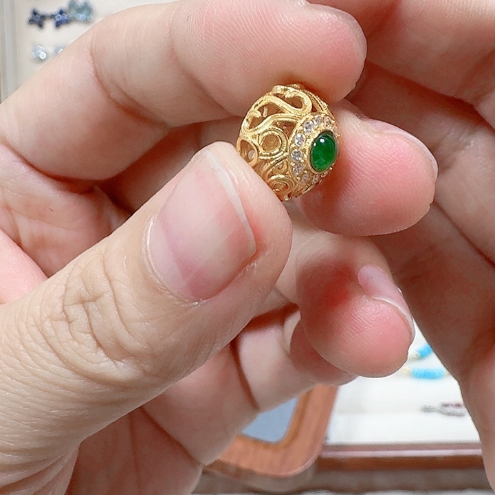 翡翠吊坠(不含链)银S925镶嵌吊坠239