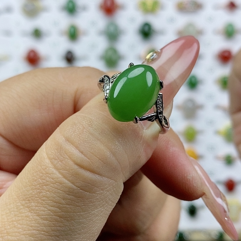 【闪购商品】和田玉（碧玉）纯天然和田玉和田玉戒指未镶嵌