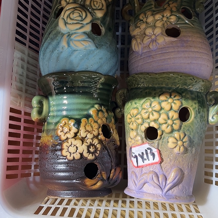 瓷片花盆多肉植物艺术品