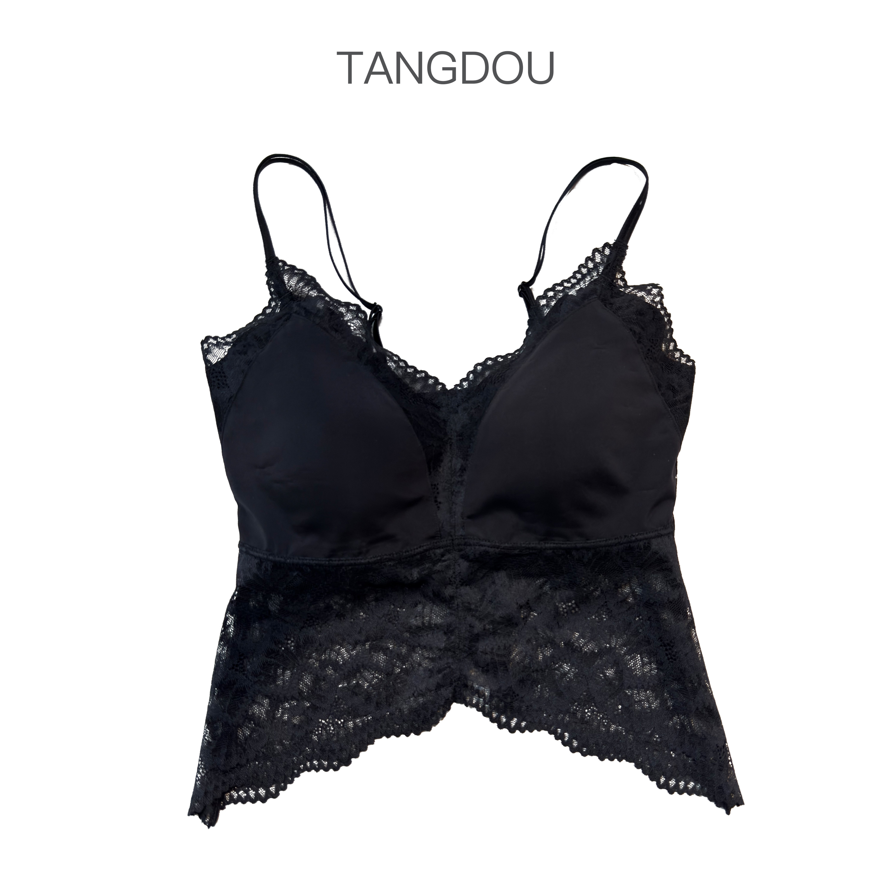 TANGDOU高端时尚一体式美背吊带背心繁华蕾丝背扣免穿文胸内衣