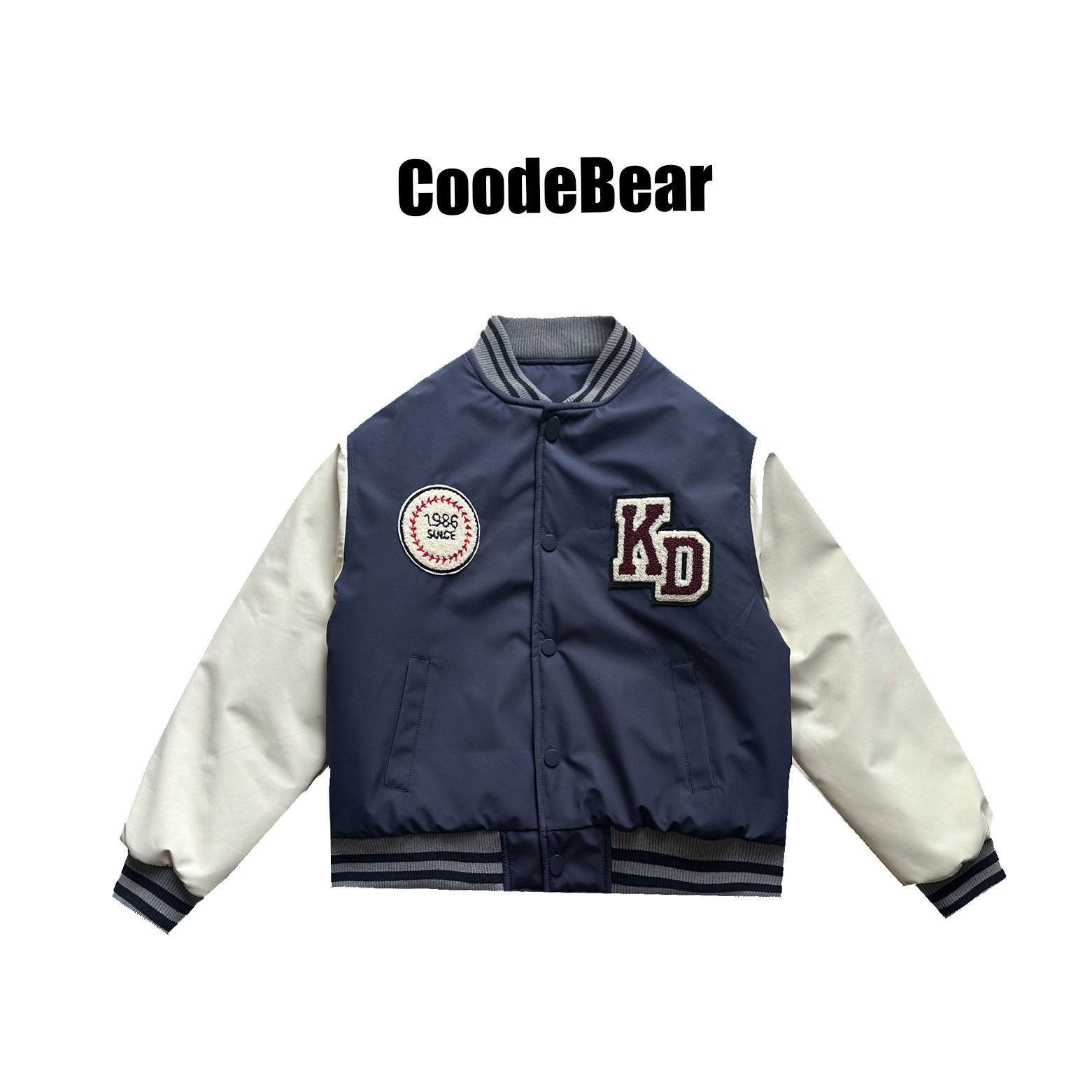 中大童冬季拼色插肩袖棒球服外套76844