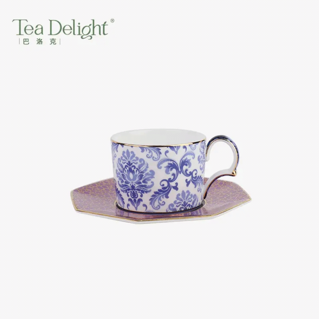 Tea Delight茶欢 巴洛克 高骨瓷轻奢高档190ml中杯碟