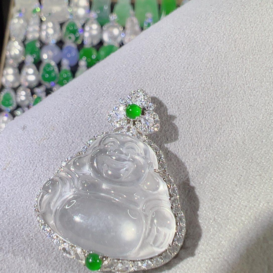 石英质玉银S925镶嵌颈饰