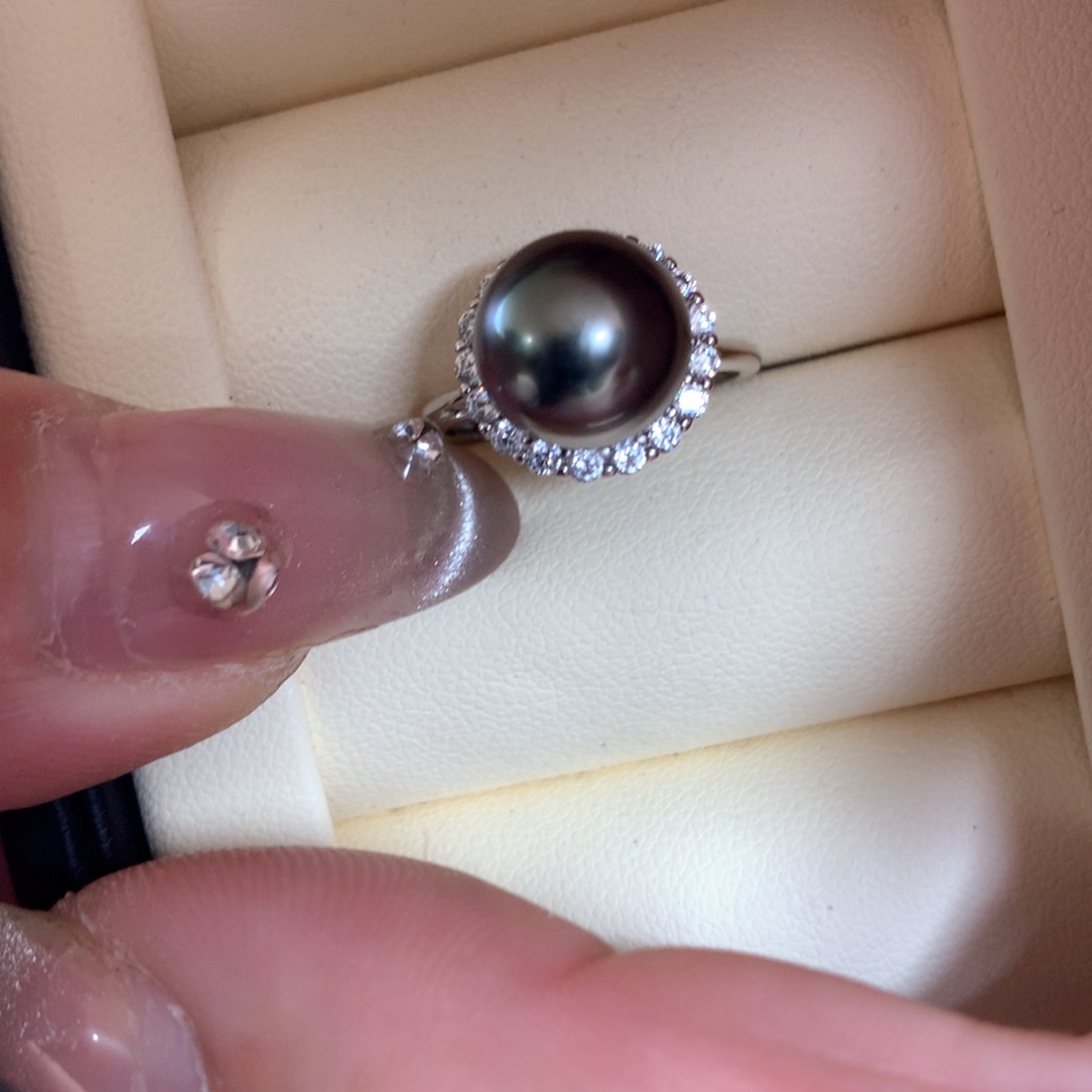 海水珍珠戒指银S925镶嵌