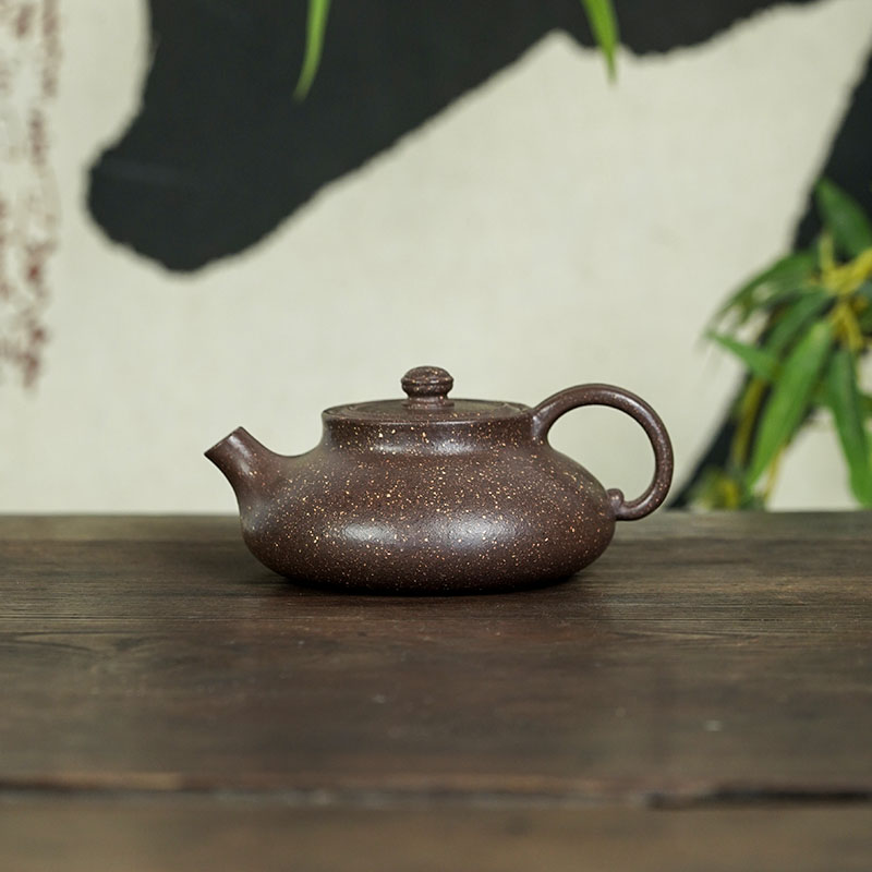 砂盛元【禅思】 原矿8目老段砂 140cc 手工制作内推孔 宜兴紫砂壶