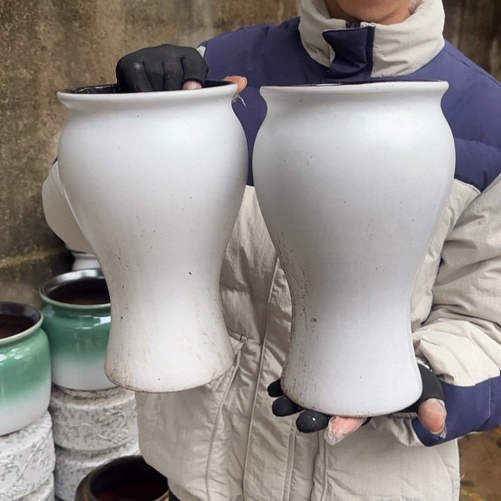 紫砂茶碗白两个口径两个15高度27