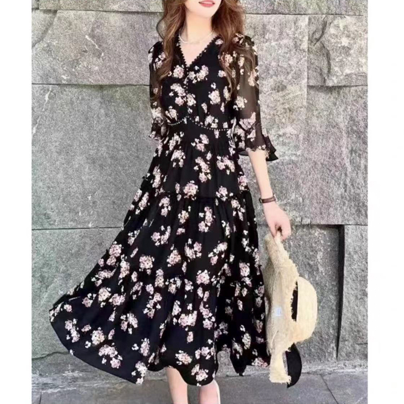 【撤柜样品】X297夏季气质百搭连衣裙女