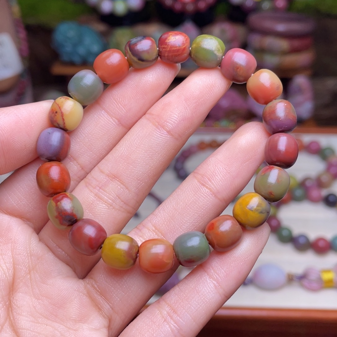 玛瑙/玉髓珠宝半成品未镶嵌古*盐源玛瑙油画风包浆老型