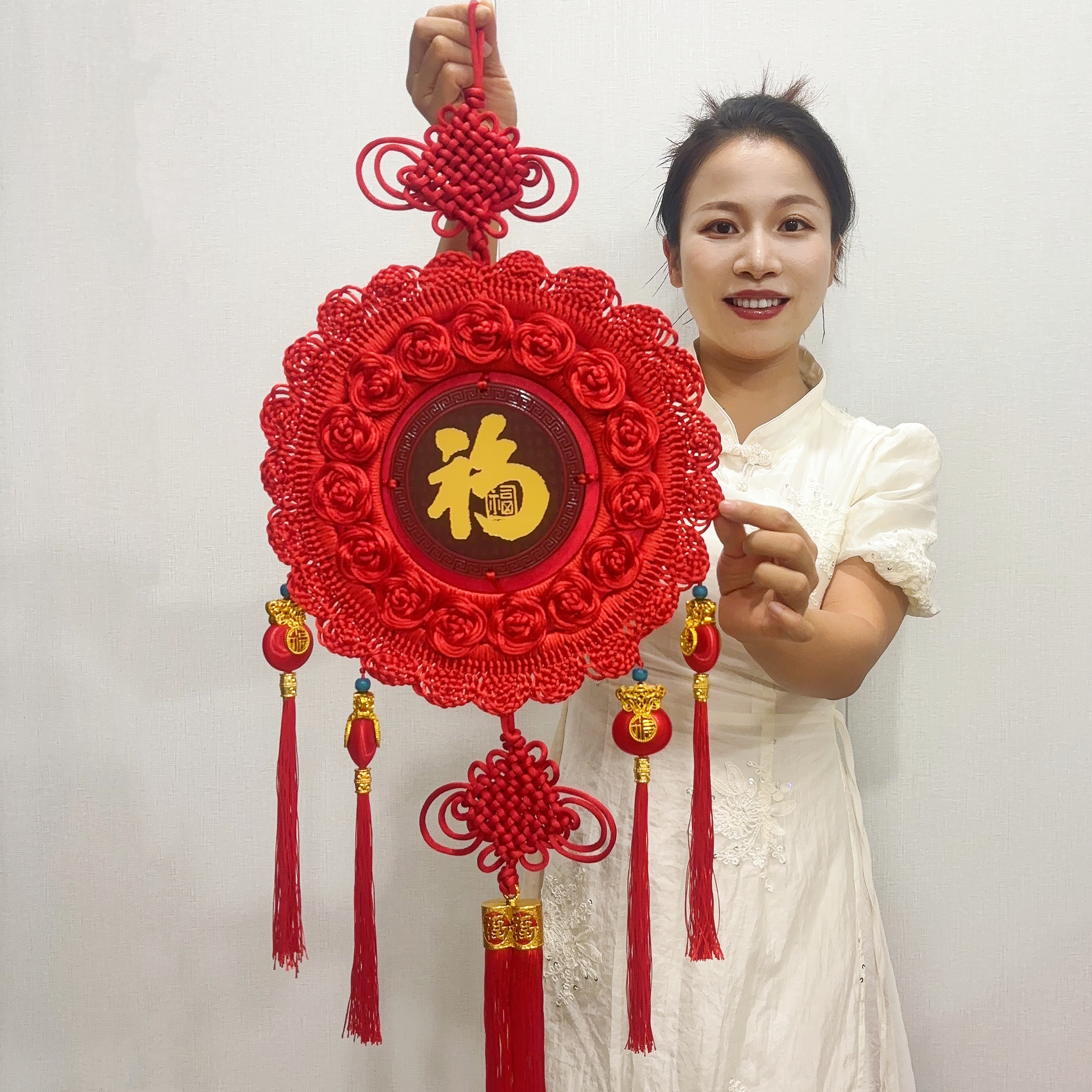 【福中福太阳花】新款纯手工编织中国结百搭经典新房挂件
