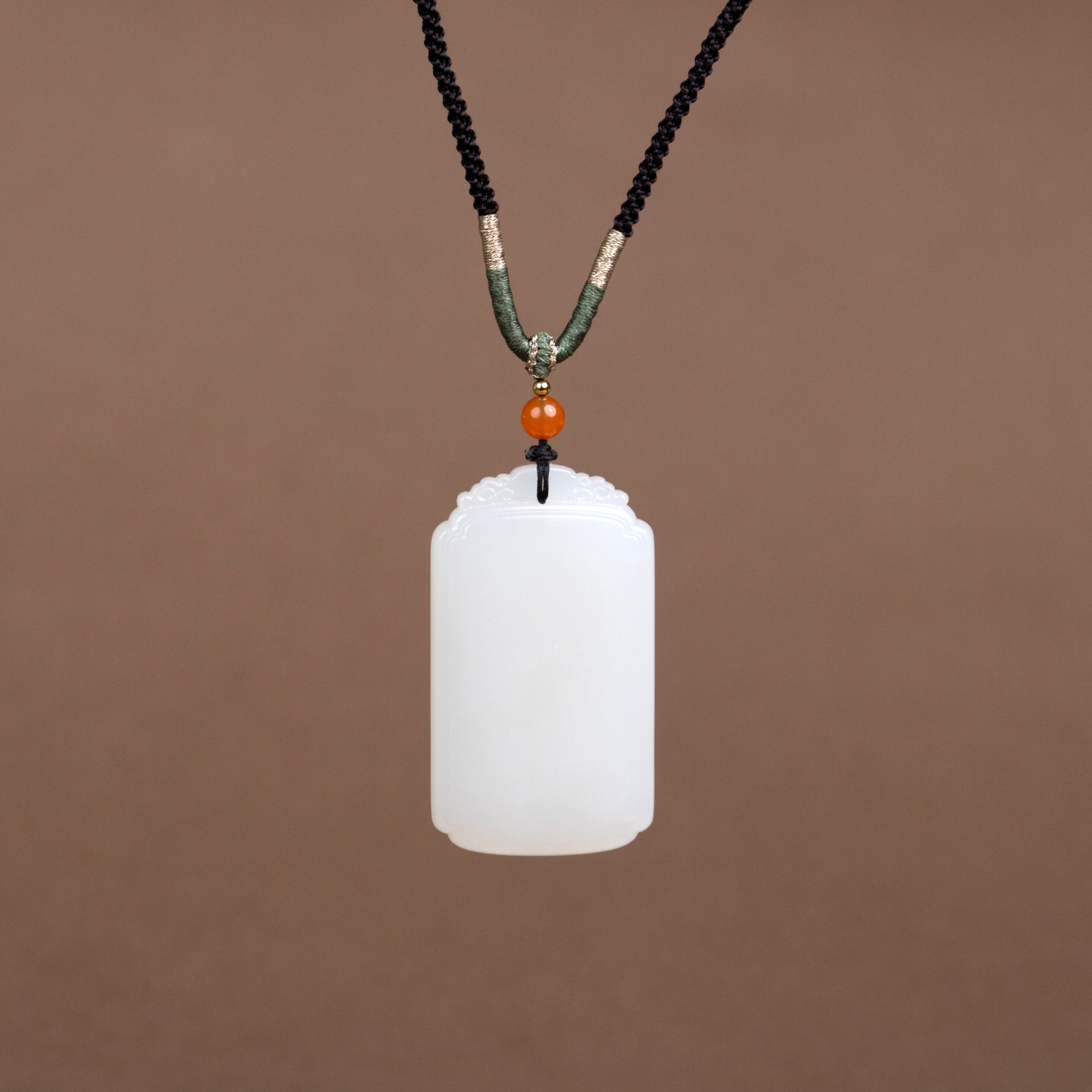 【左氏珠宝】和田玉白玉平安无事牌素面油润百搭0529