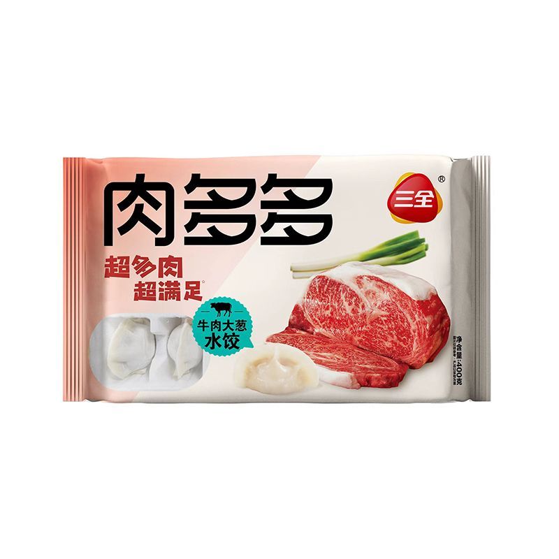 三全肉多多牛肉大葱水饺400g/袋 半成品方便速食可蒸可煎饺子