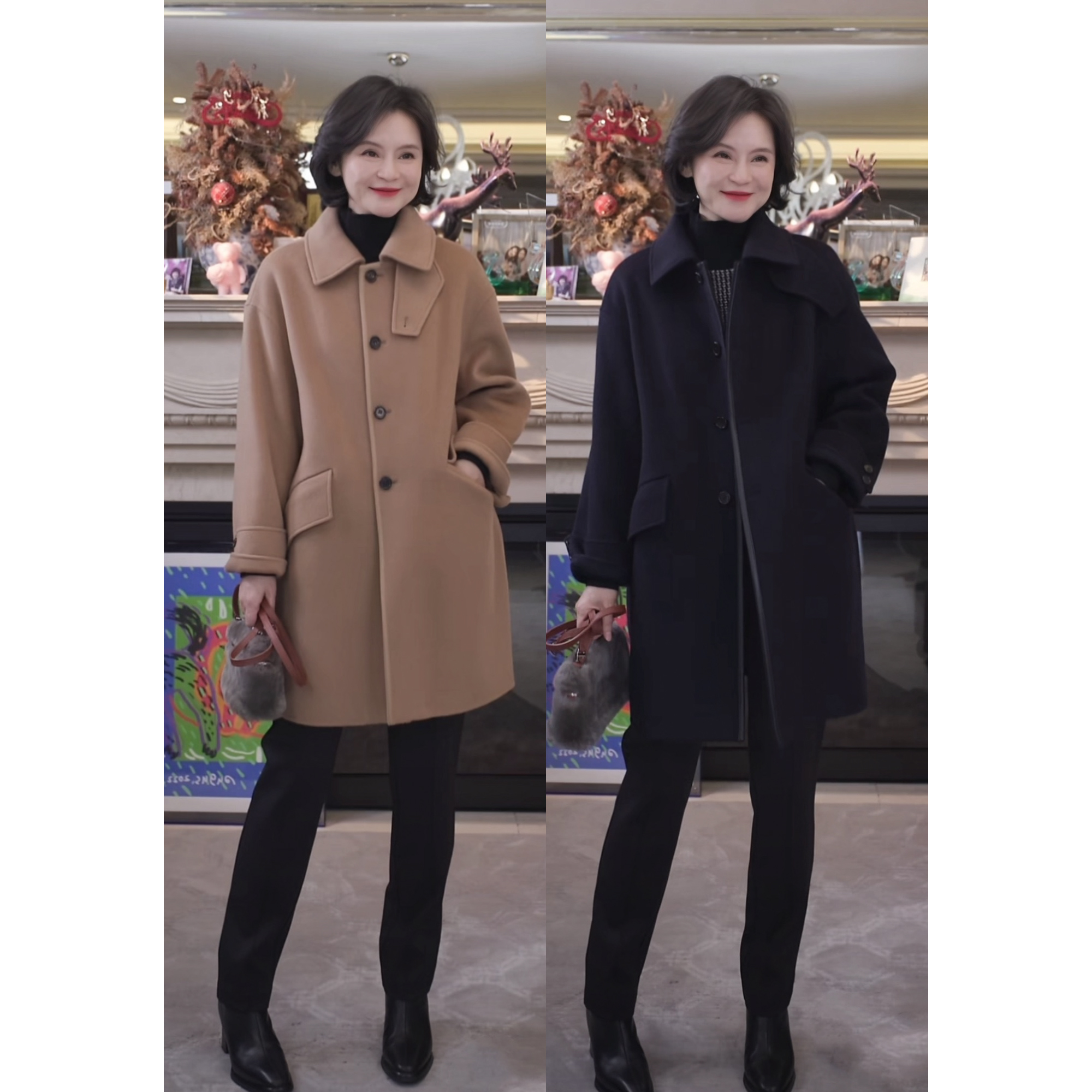 我是摩羯 英式大衣 澳洲美利奴100羊毛双面呢秋冬宽松大衣