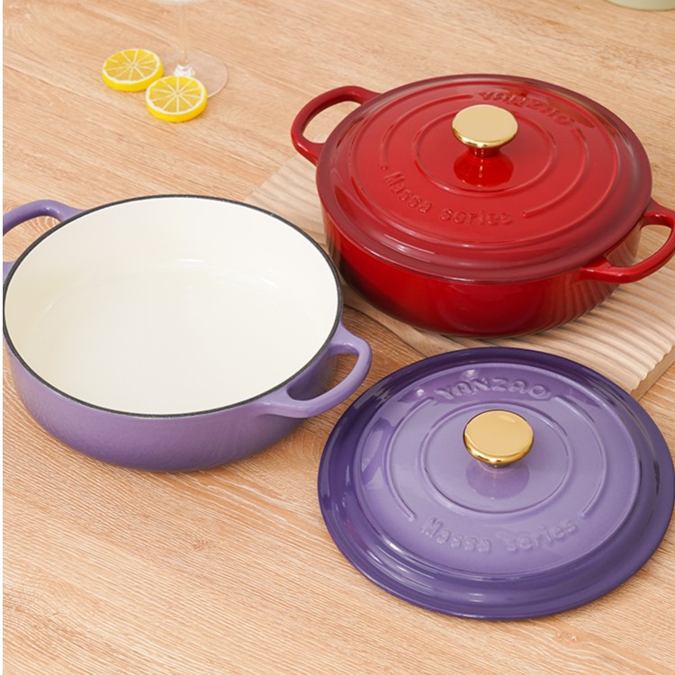 YANZAO/焱造铸铁珐琅锅24口径马萨系列煎锅