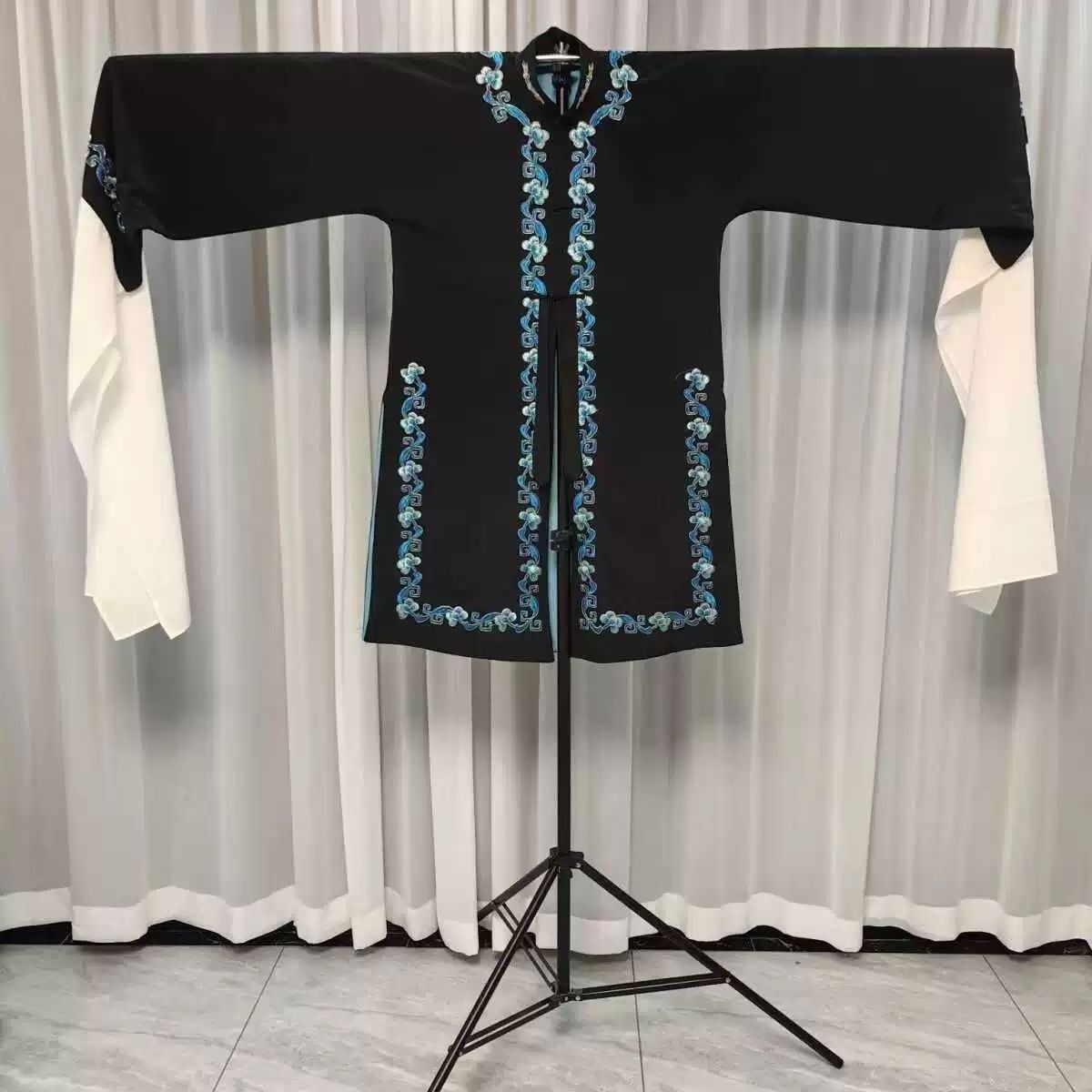 秦香莲王宝钏戏曲青衣褶子花边对披（印花半成品布料）