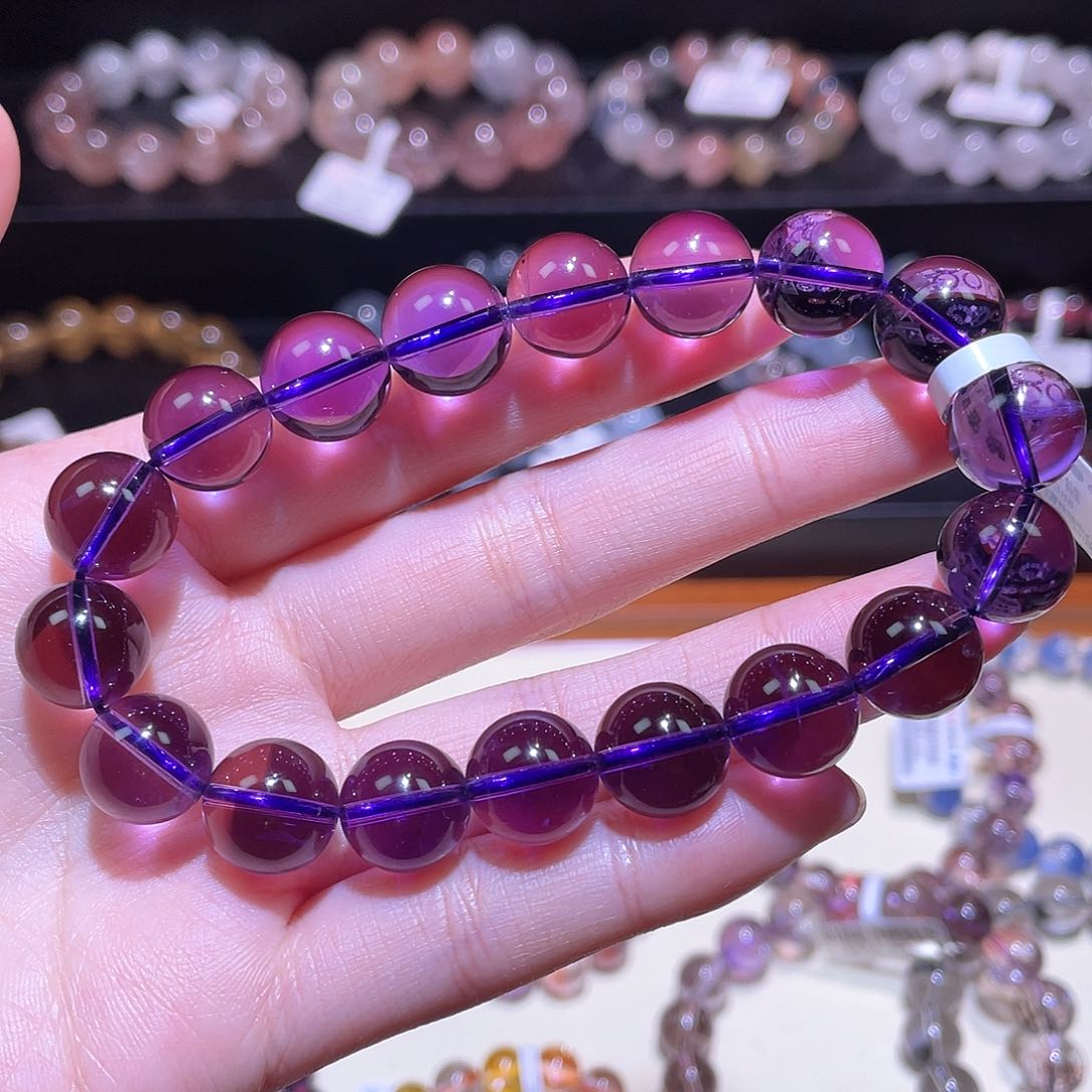 水晶手链未镶嵌紫水晶手链，晶体通透11.8