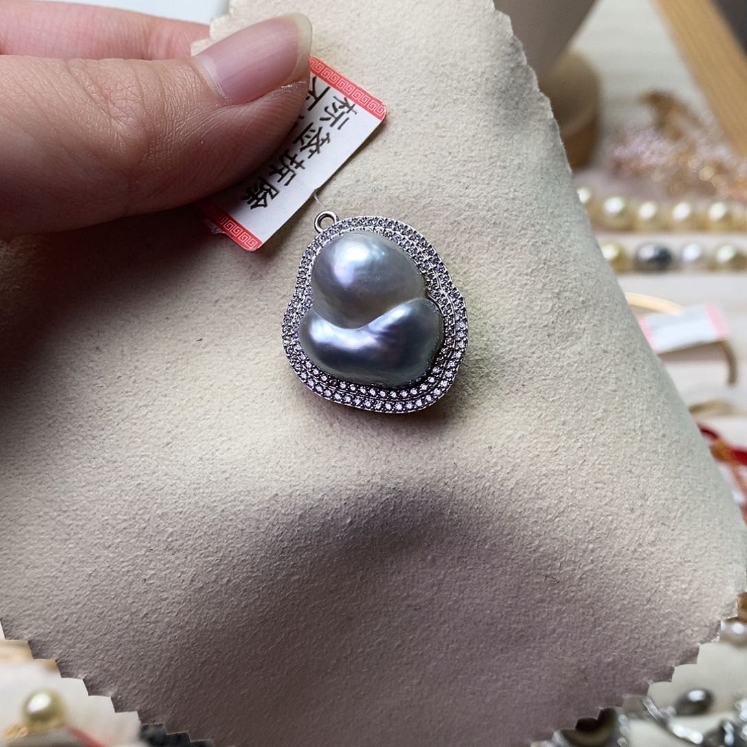 海水珍珠颈饰银S925镶嵌