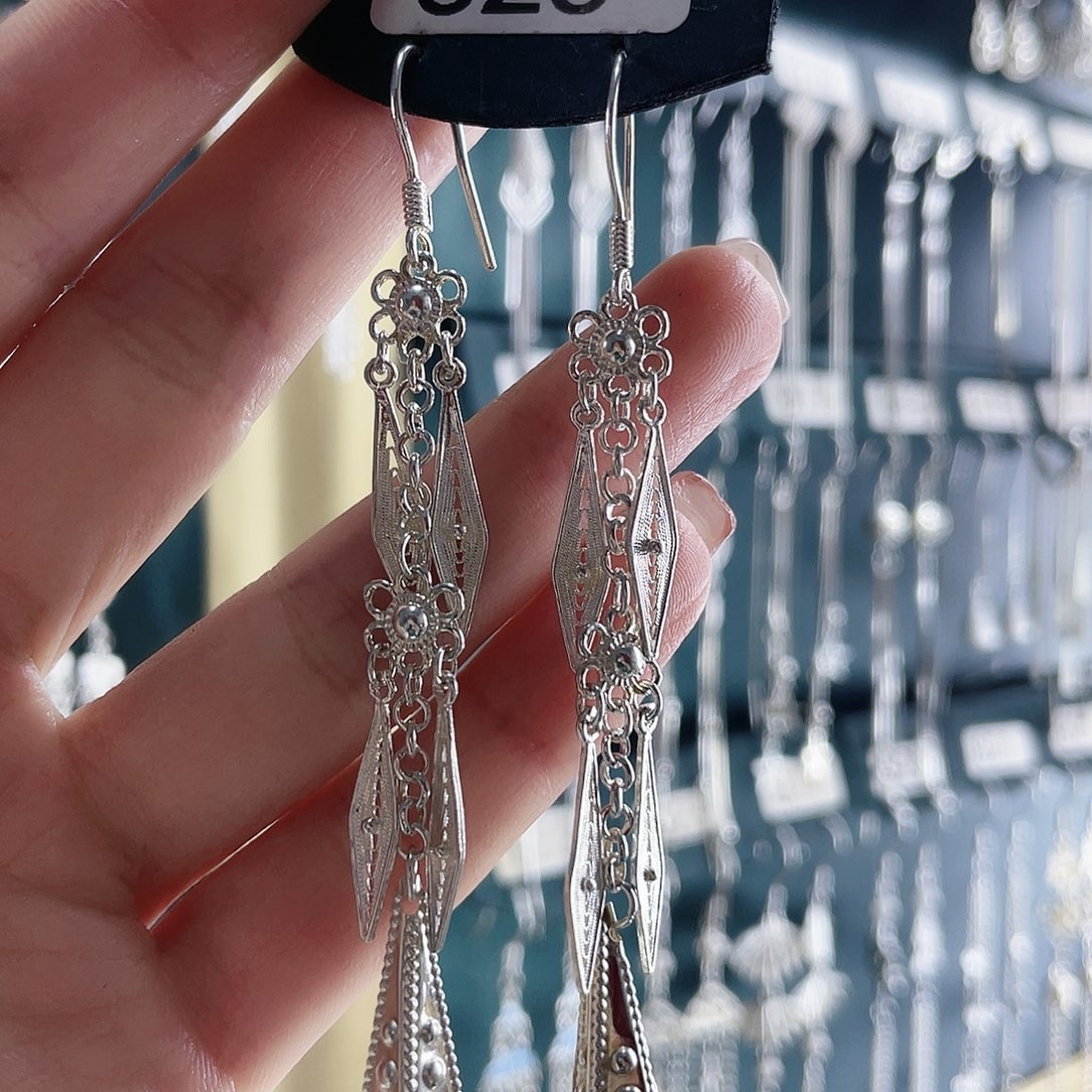 足银佰利银饰足银耳环