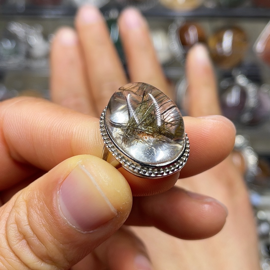 【闪购商品】水晶珠宝半成品银S925镶嵌戒指