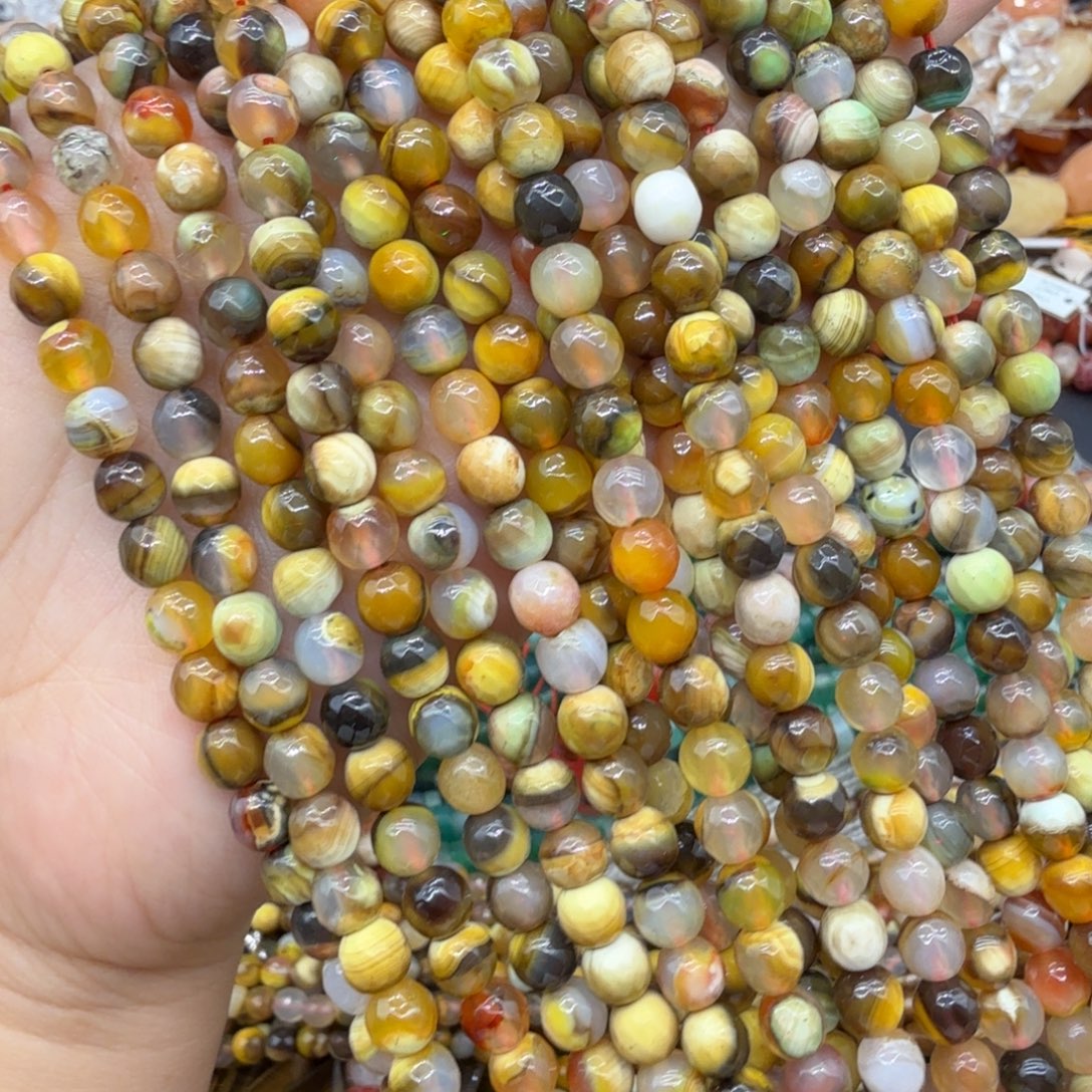 未镶嵌珠宝半成品水晶卡6大黄蜂玛恼切面一条