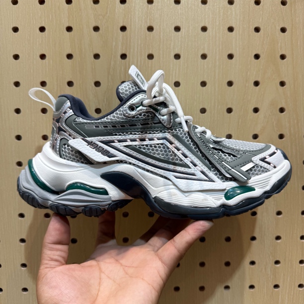 欧洲站2025秋季新品欧货系带厚底拼接网布透气时尚休闲运动老爹鞋