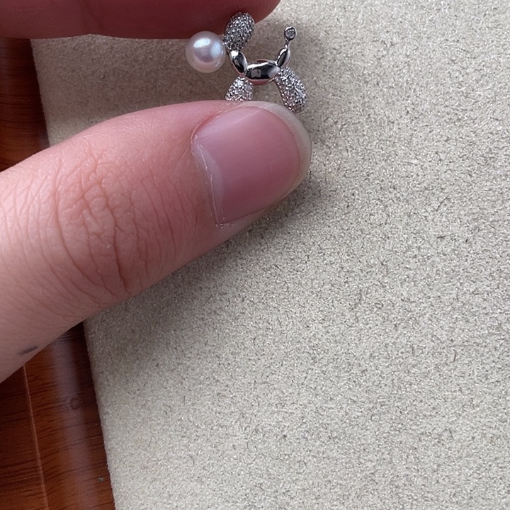 吊坠(不含链)银S925镶嵌淡水珍珠