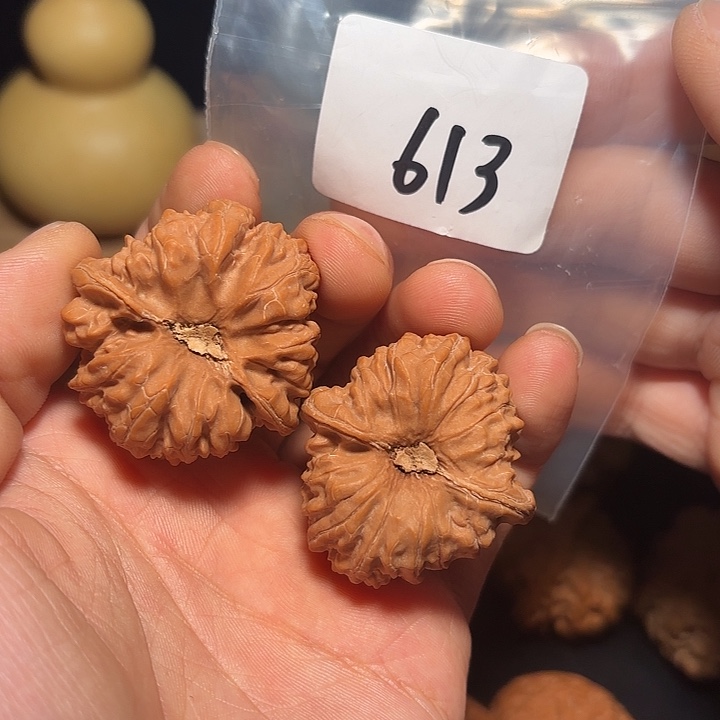 把件文玩核桃613 全品 38 平谷凹底
