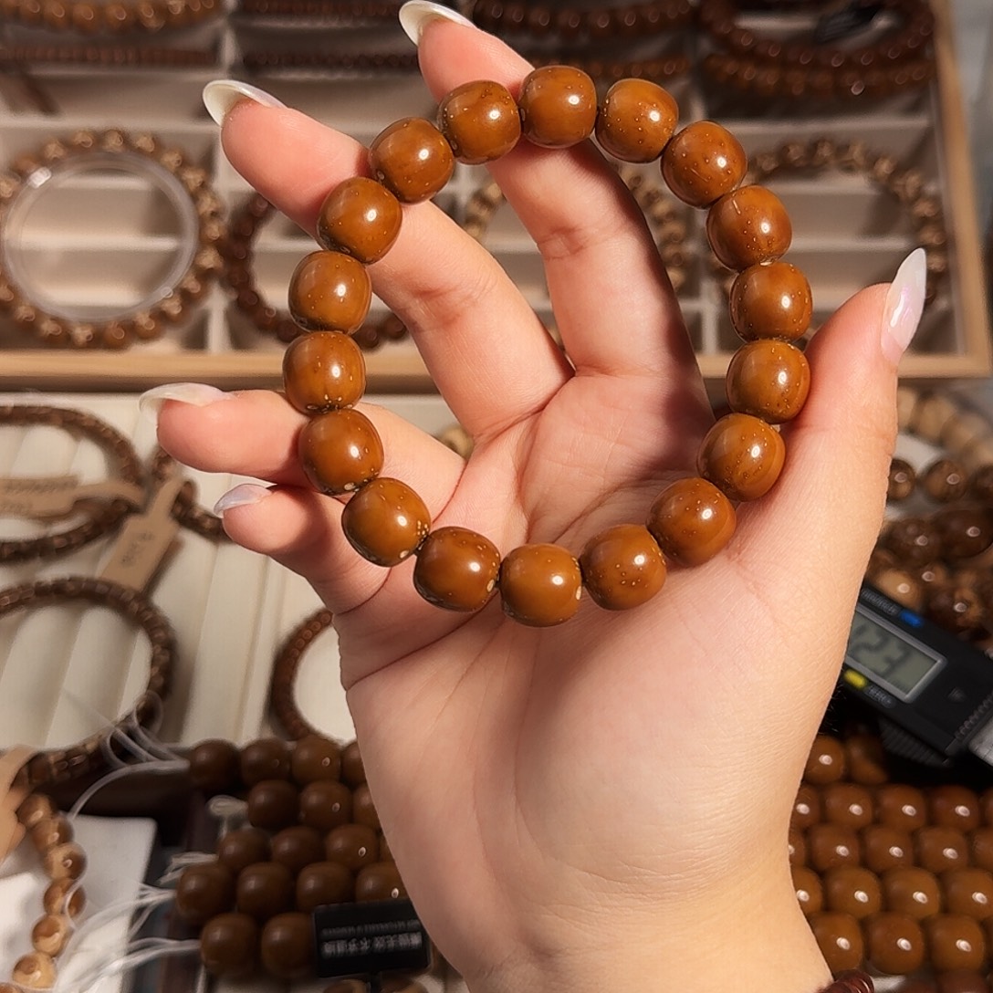 手串紫金鼠12.8*12.6极致棕黄半实心紫金鼠老型