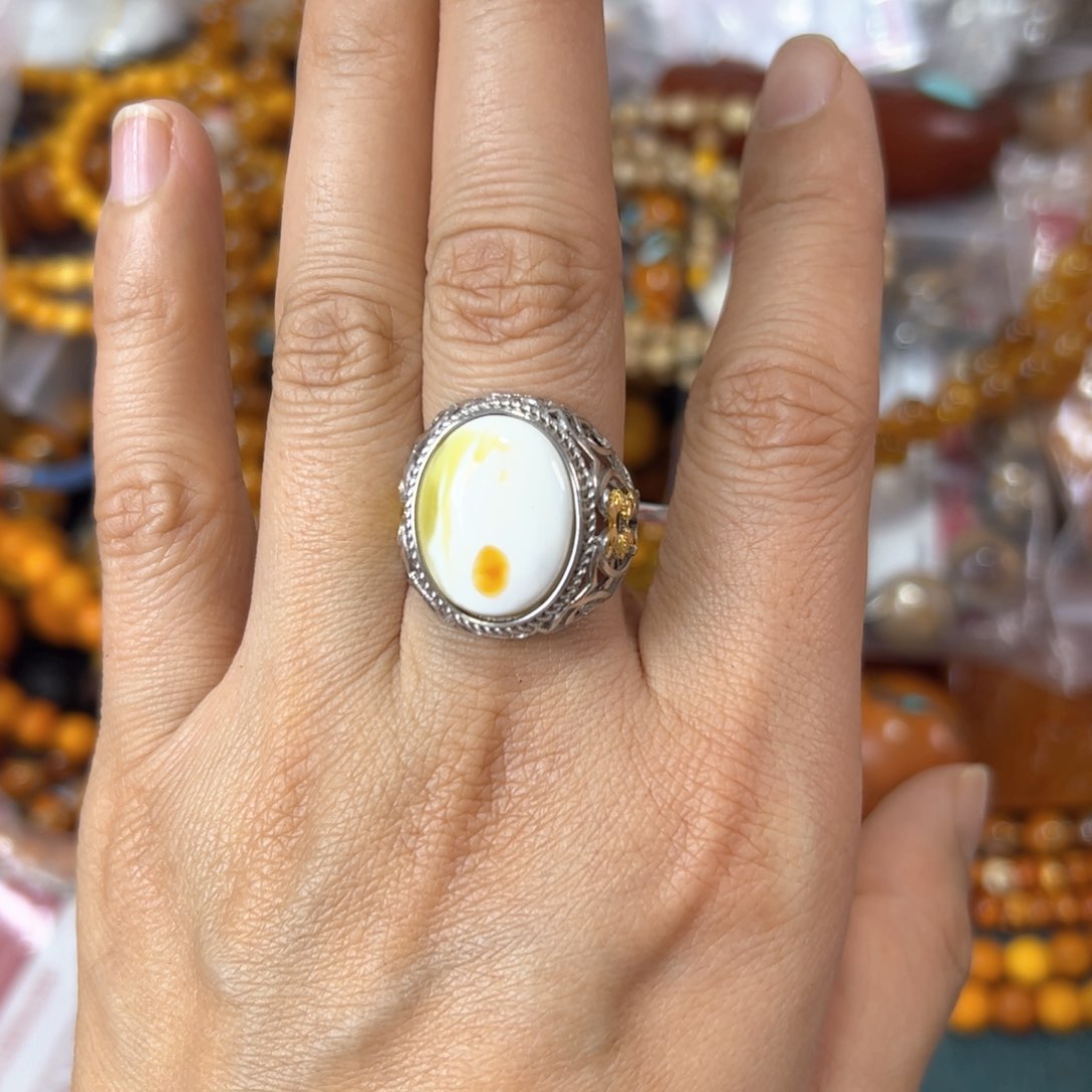 琥珀珠宝奇石银S925镶嵌706