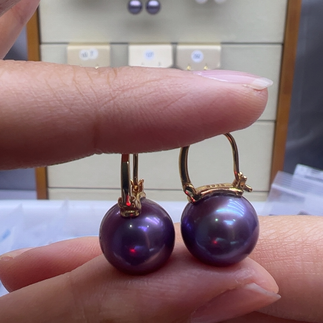 淡水珍珠耳饰银S925镶嵌