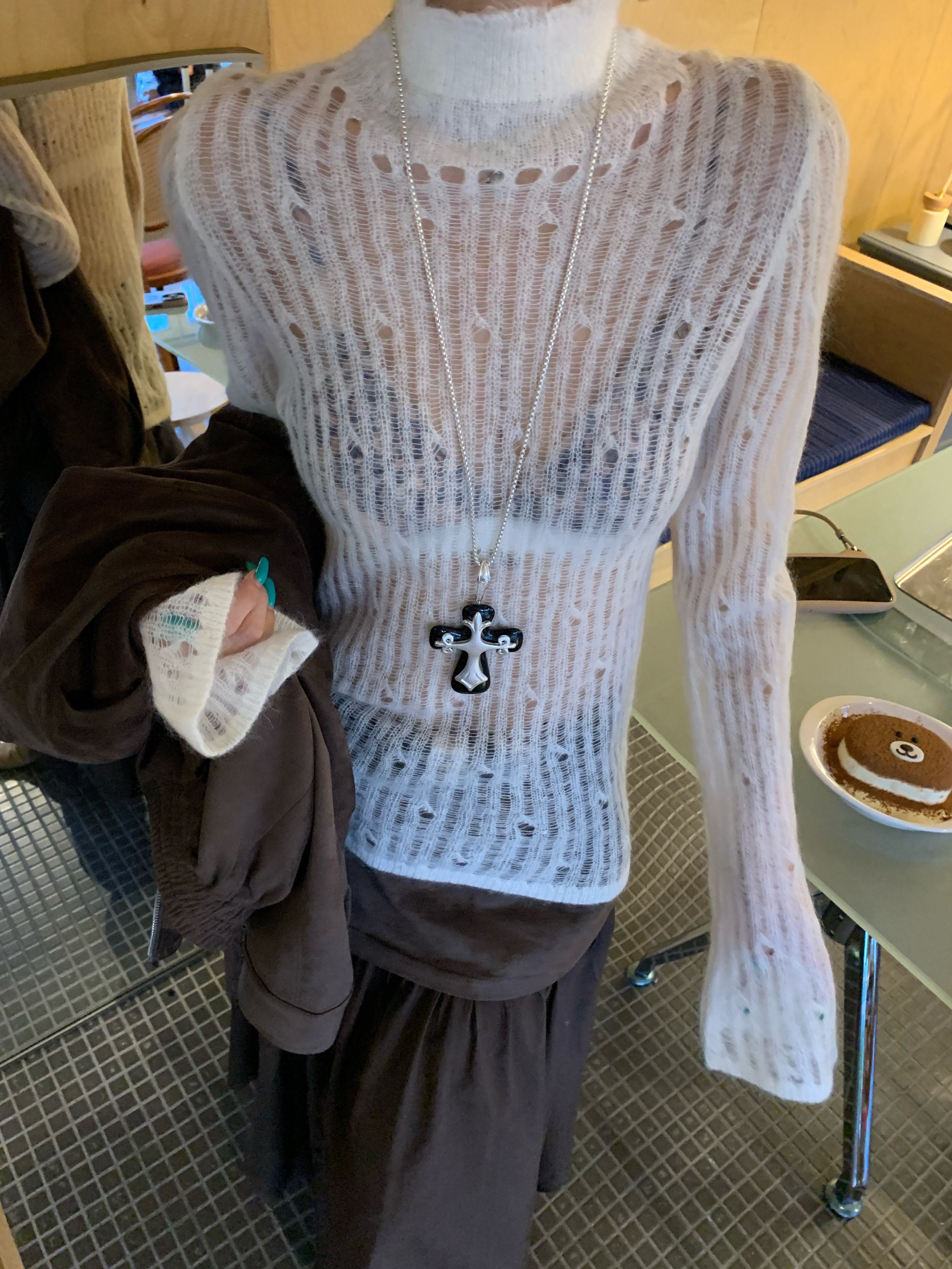 【SEE CHANGE25F/W】秋冬毛织微透氛围感长袖打底衫8315
