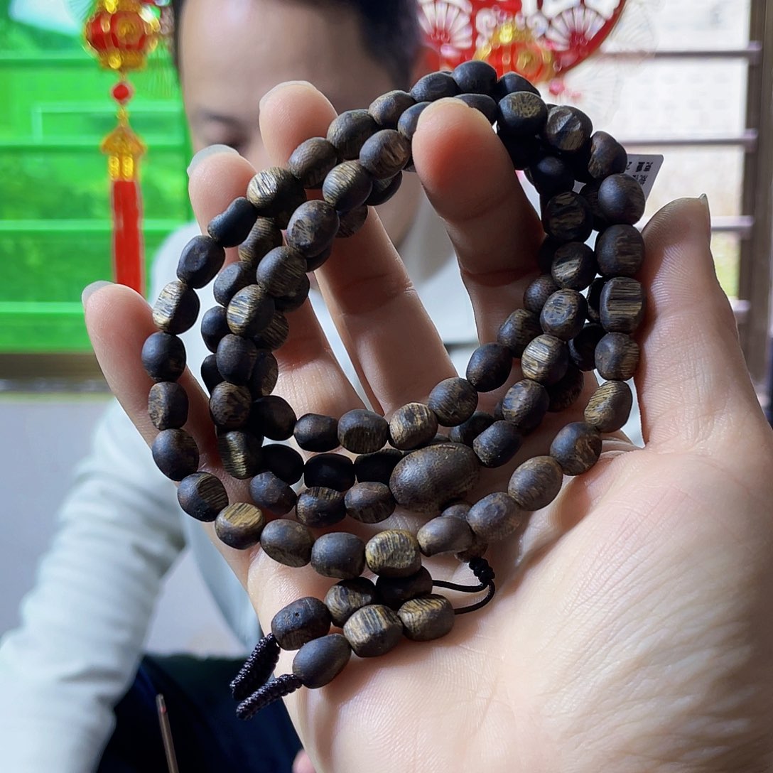沉香手串棋楠张勺子留疤长串0.8/23克多样性发一