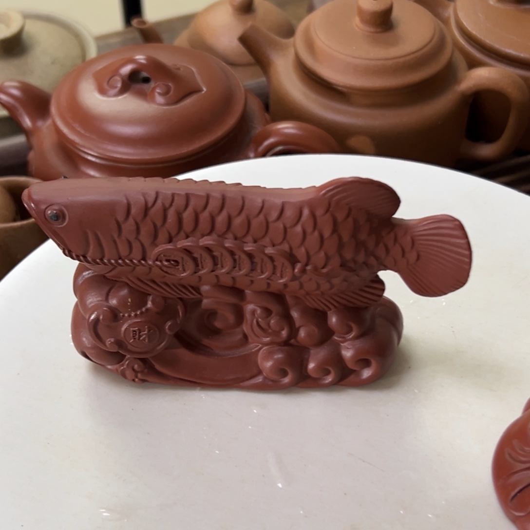 茶壶紫砂紫砂茶宠鱼