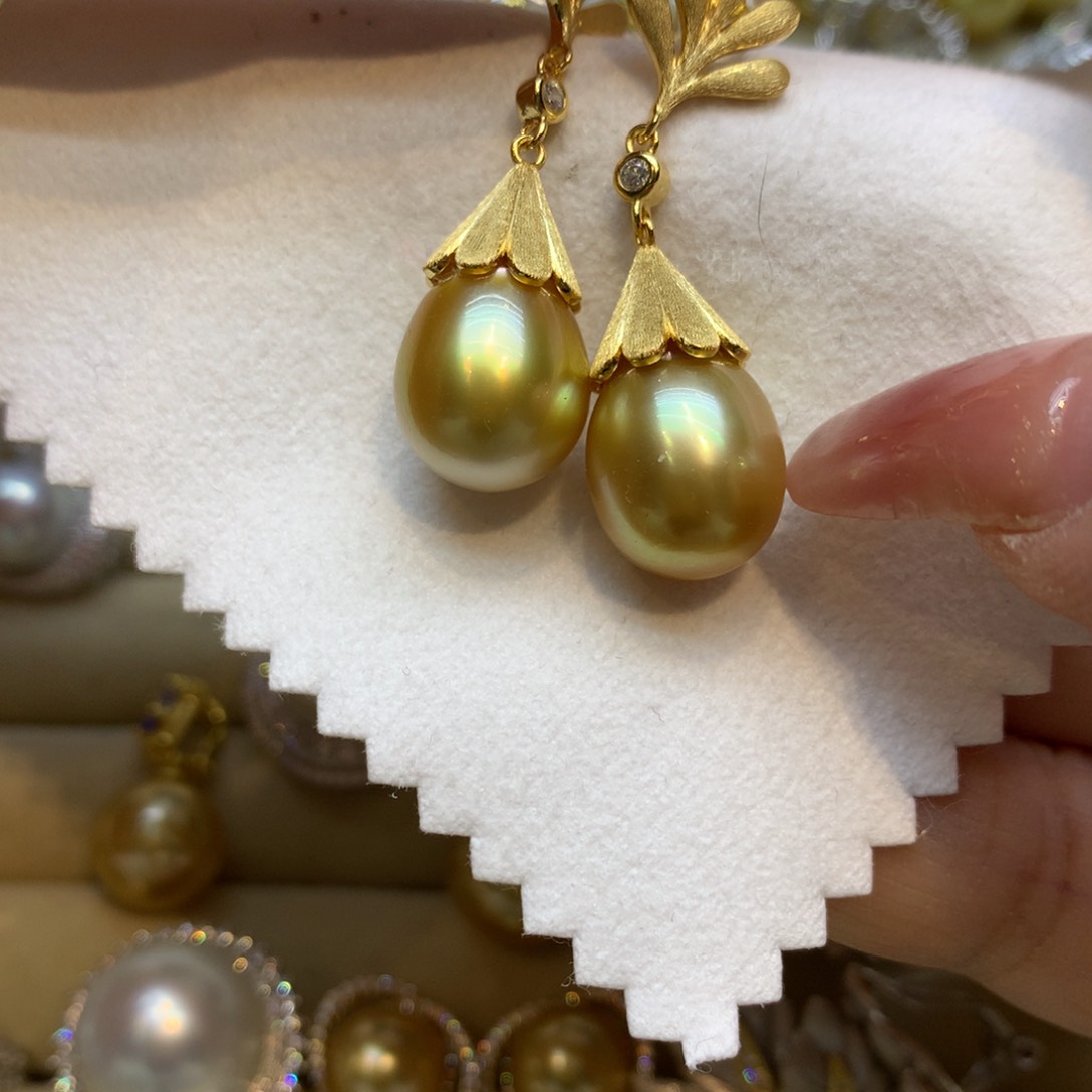 银S925镶嵌耳饰海水珍珠