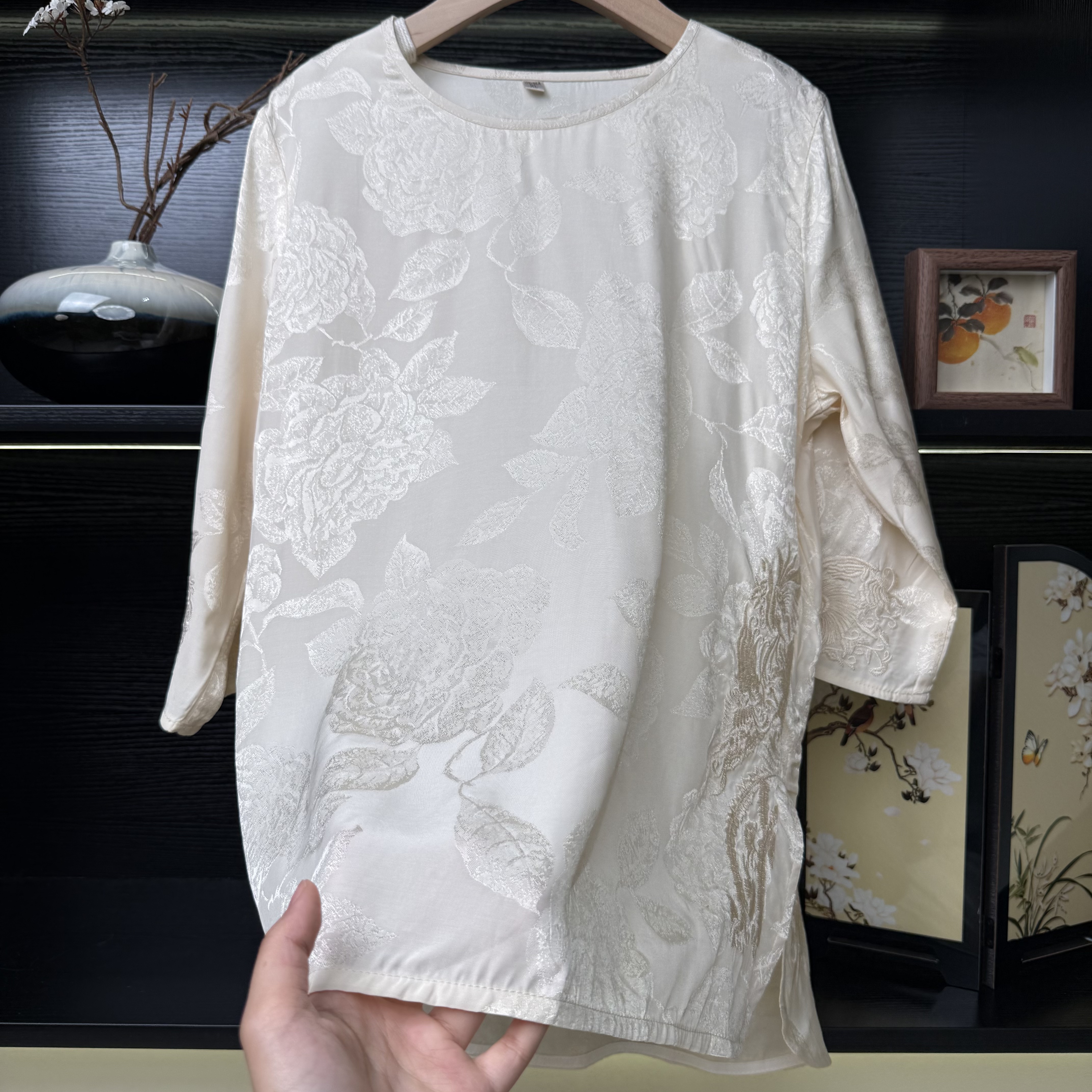 【柔裳】中式改良复古气质素色小衫2264