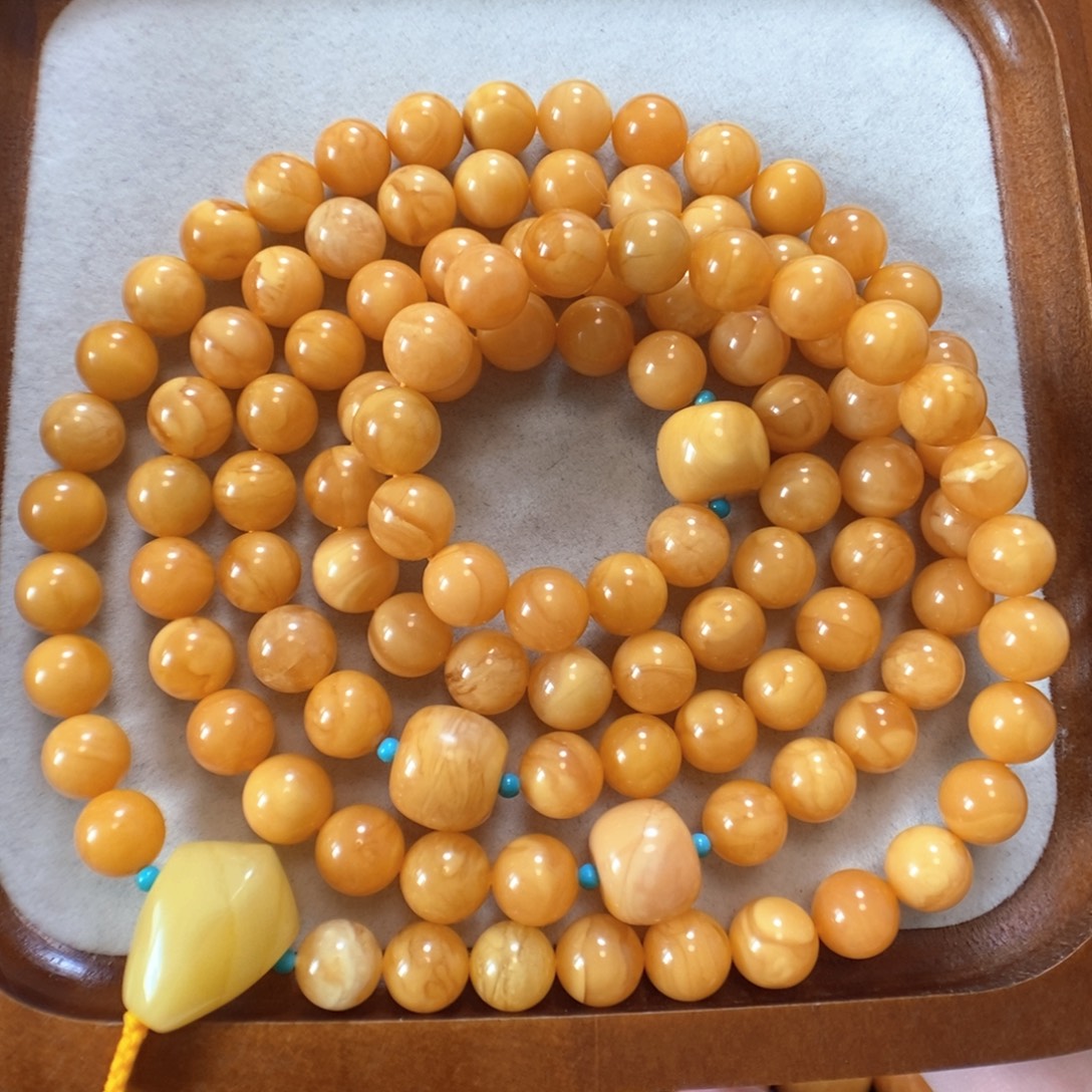 蜜蜡项链未镶嵌108