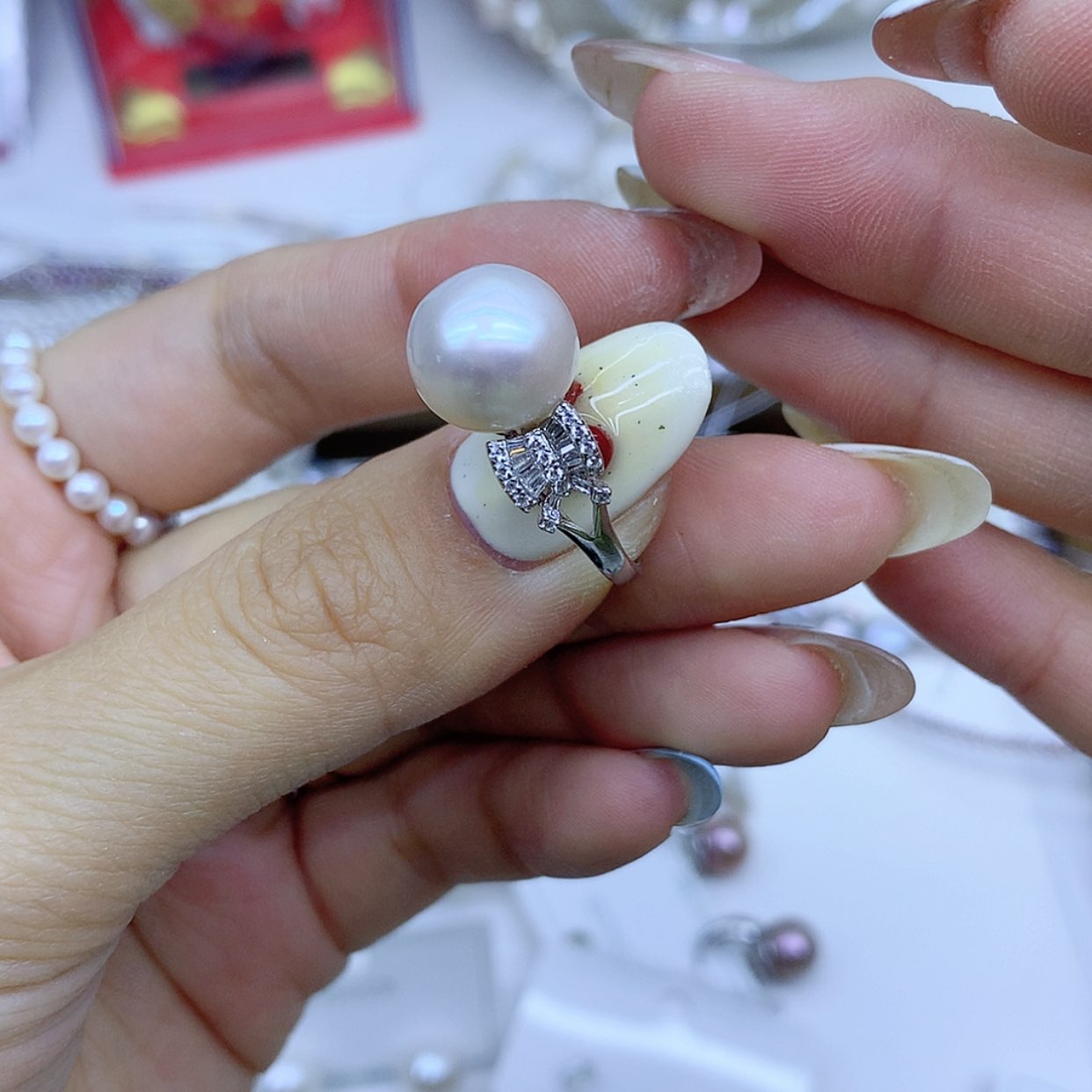 【闪购商品】淡水珍珠戒指银S925镶嵌