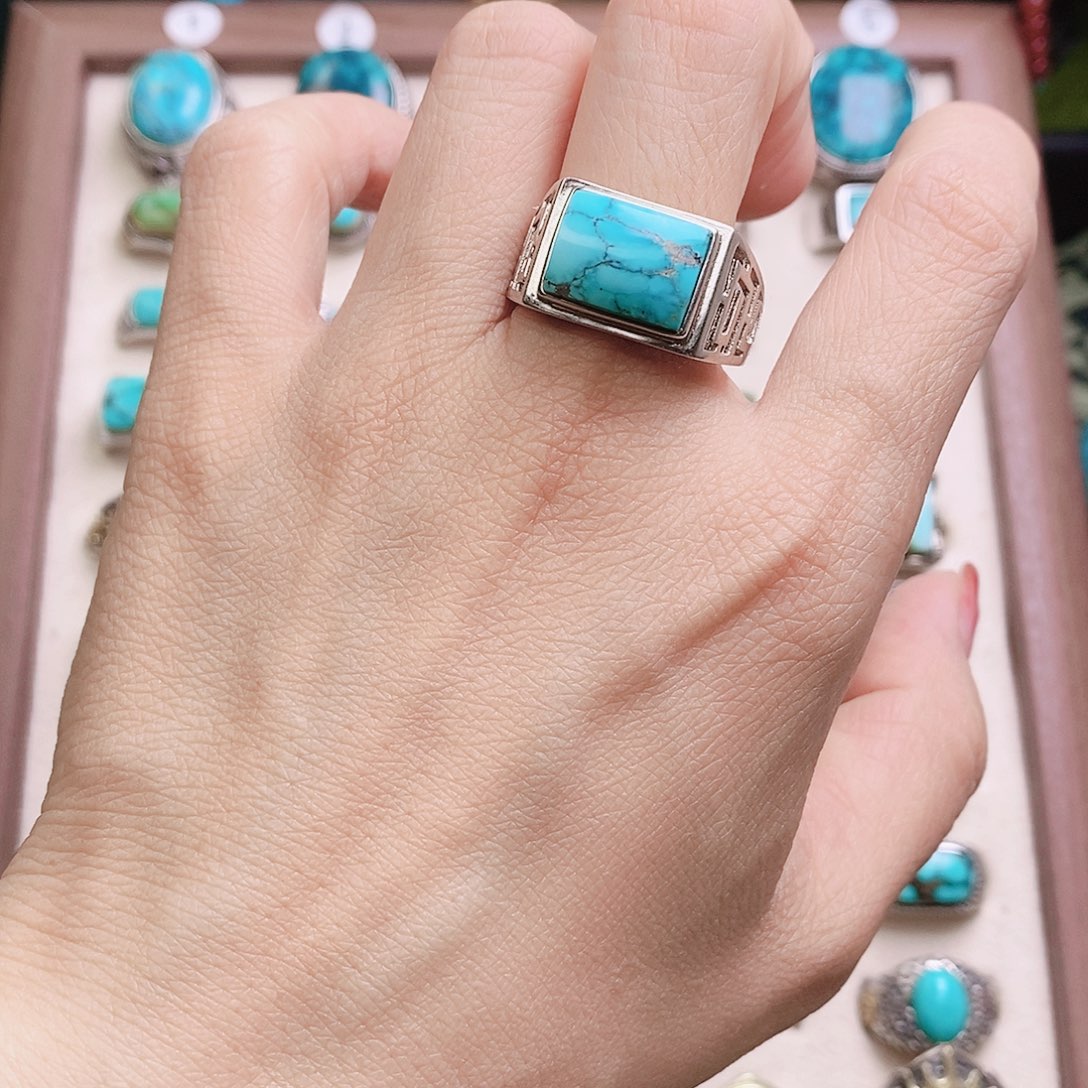 绿松石银S925镶嵌颈饰