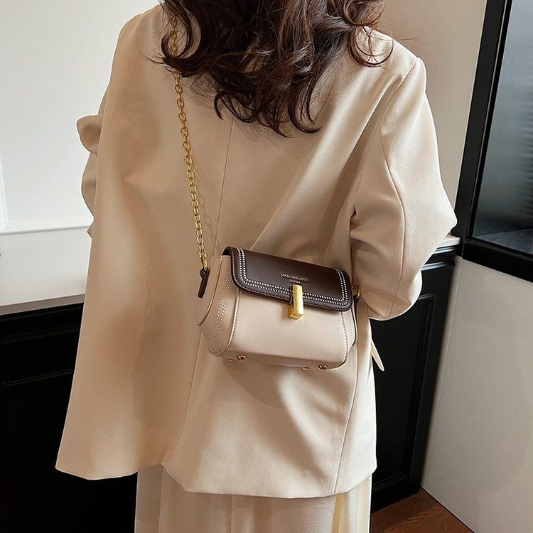 手机包2025新款小巧单肩女斜挎包撞色复古高级感手机小挎包2025年