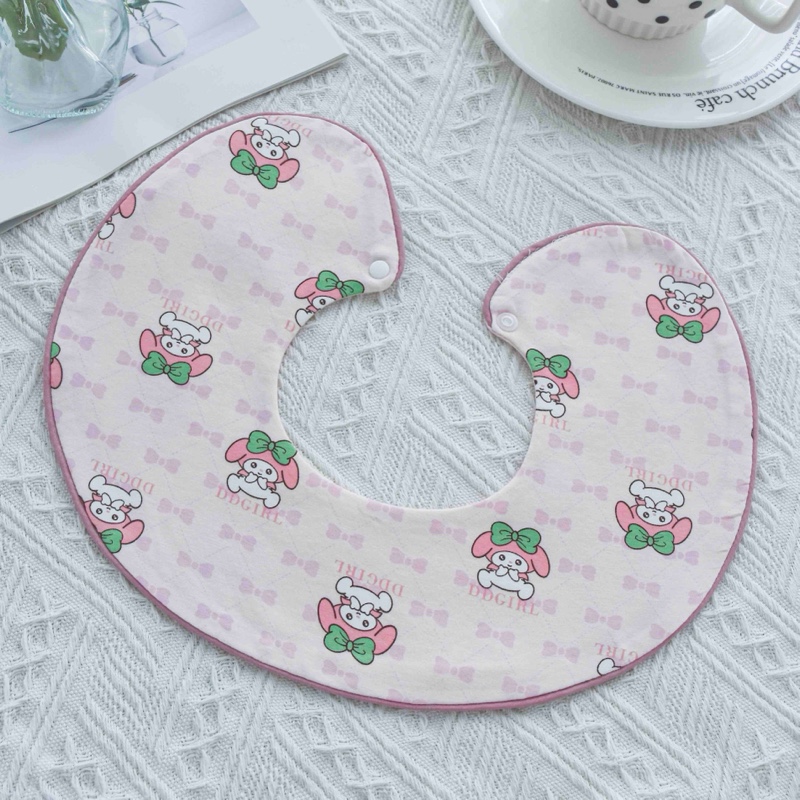 故事我 · 滚边款女宝新生儿宝宝口水巾滚边宝宝口水巾卡通围兜