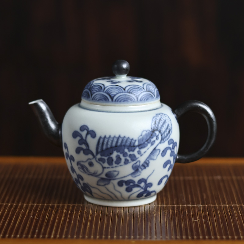 【非遗甄选】鱼藻纹宫灯壶130ml（新墨冉0139）