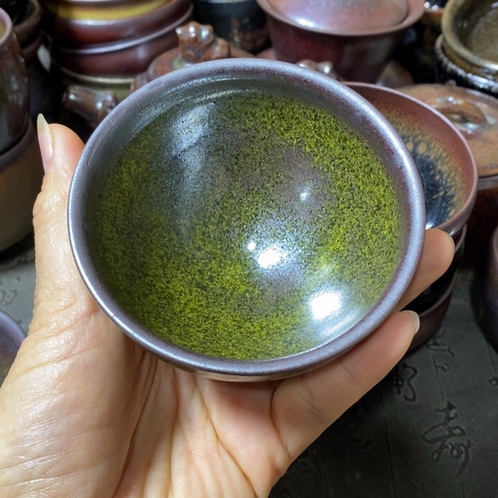 烟***粉茶盏建阳建盏微瑕束口
