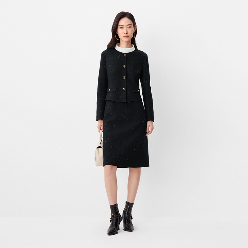 NEXY.CO/奈蔻小香风冬季中长裙XF06286W0