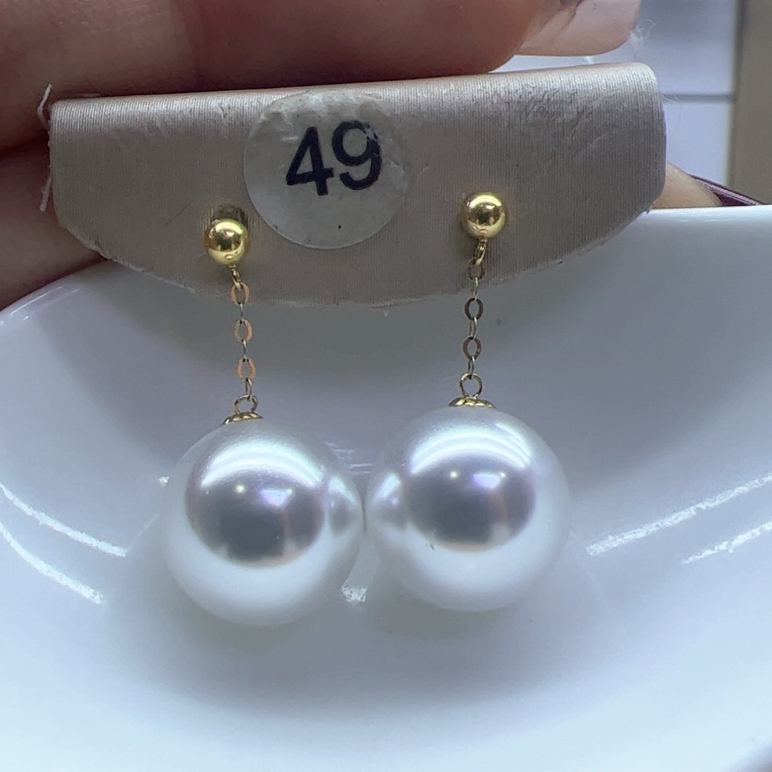 淡水珍珠耳饰18K金镶嵌