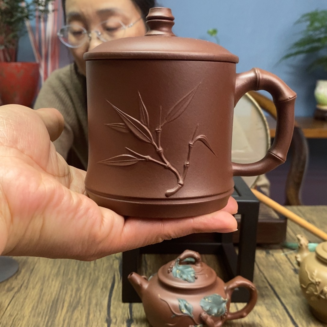 底槽青茶壶底槽清竹节盖杯