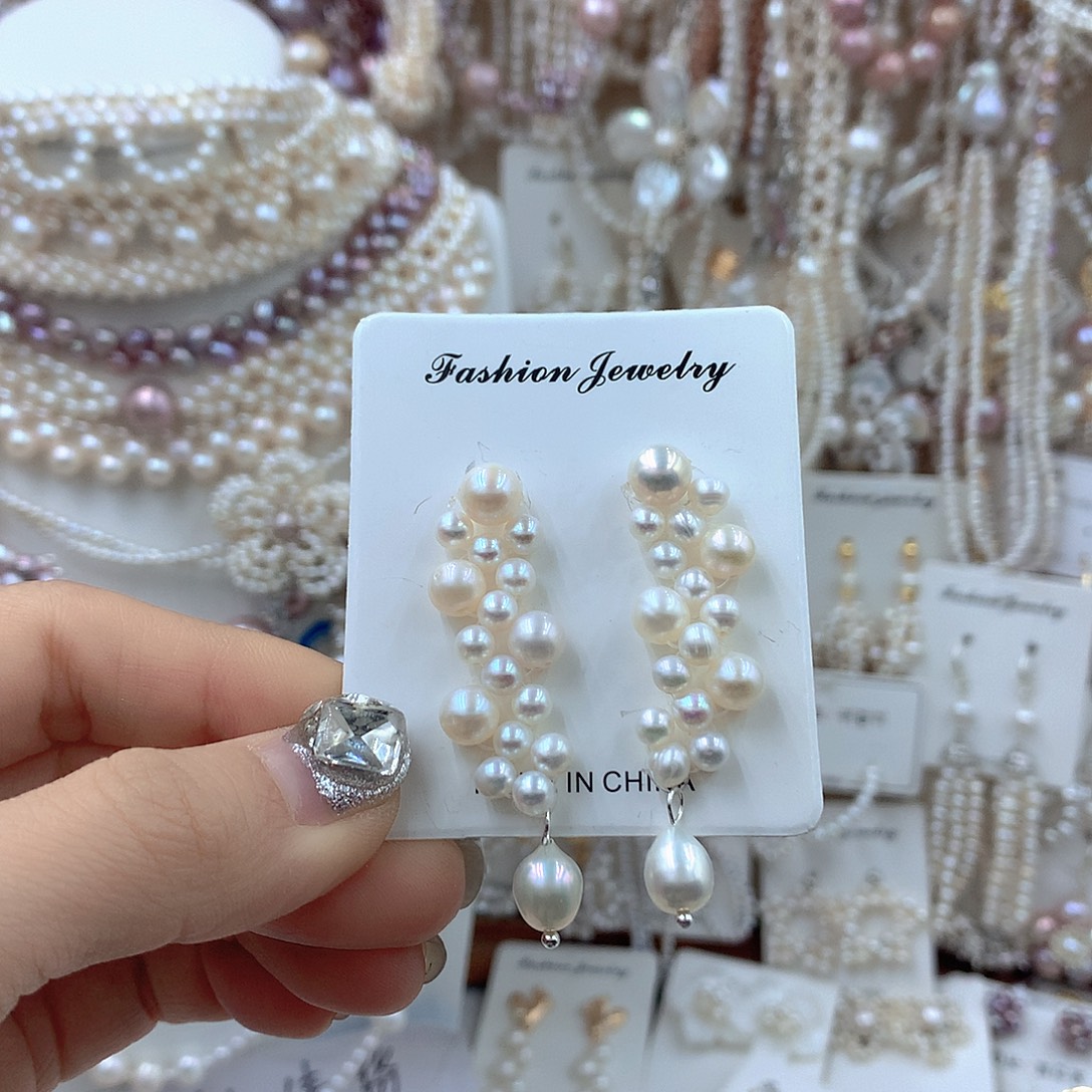 耳饰淡水珍珠银S925镶嵌