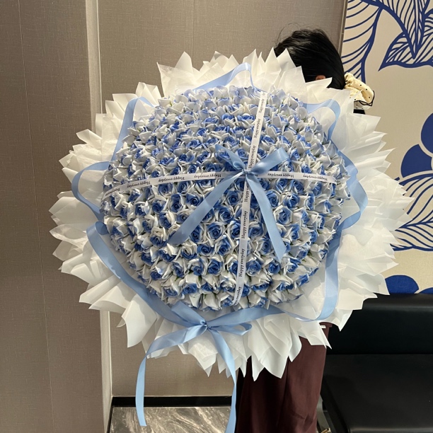 顺丰碎冰蓝香皂花永生花女朋友礼物情人节表白