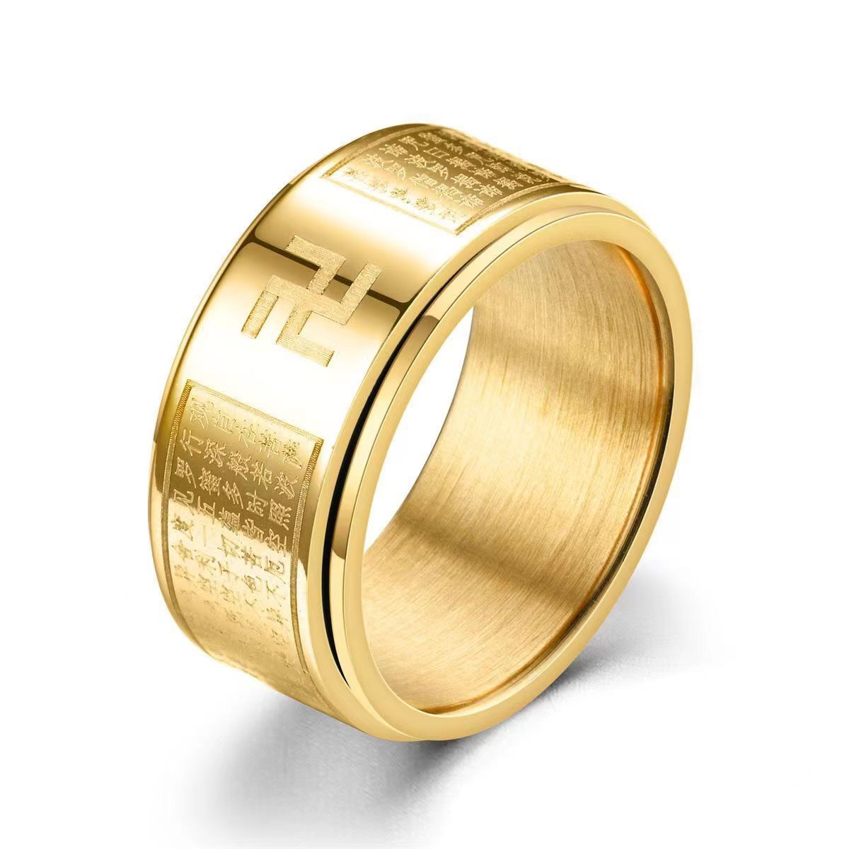 合金戒指 精工霸气宽版心境旋转戒指时尚经典不掉色