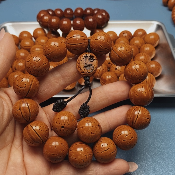 桃核手串极限圆18全品15颗