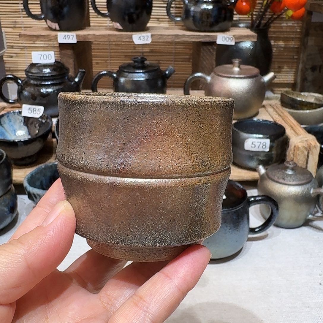 岁***月壶建水紫陶白泥柴烧杯