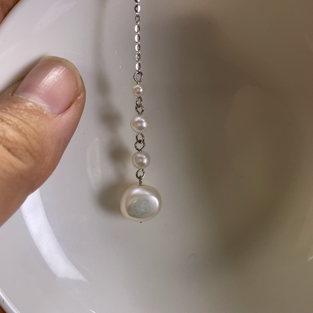 耳饰淡水珍珠银S925镶嵌